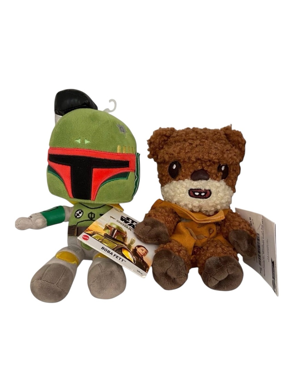 Star Wars Ewok & Boba Fett Plush Toys 20cm Mattel Soft Collectibles For Fans & K